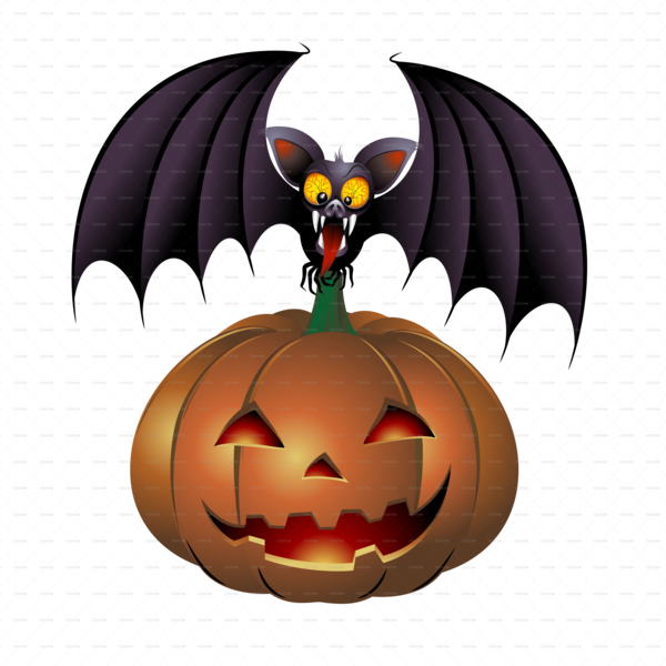 Transparent Halloween Pumpkin Animation Bat Calabaza for Halloween