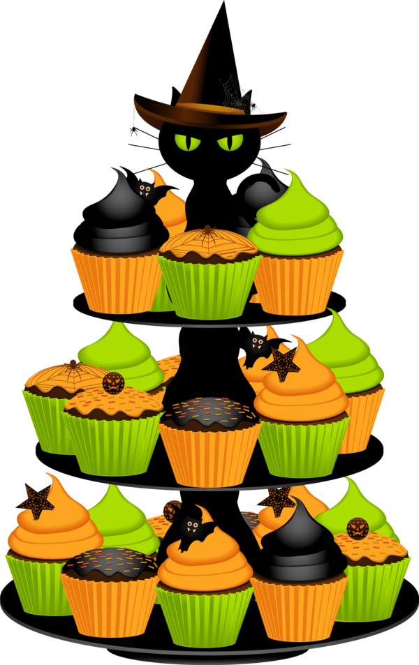 Transparent Cupcake Candy Corn Halloween Food Muffin for Halloween