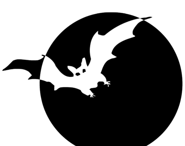 Transparent Halloween Haunted House Silhouette Black And White Bat for Halloween