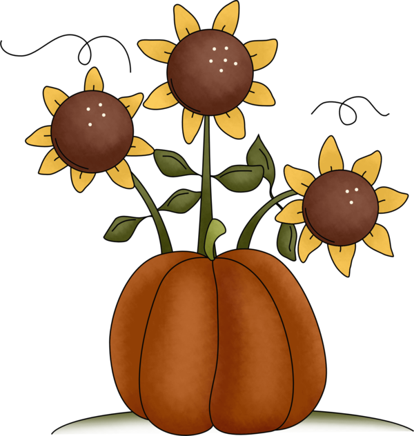 Transparent Thanksgiving Autumn Holiday Flower Sunflower for Halloween