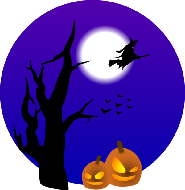 Transparent Halloween Website Pumpkin Silhouette Purple for Halloween
