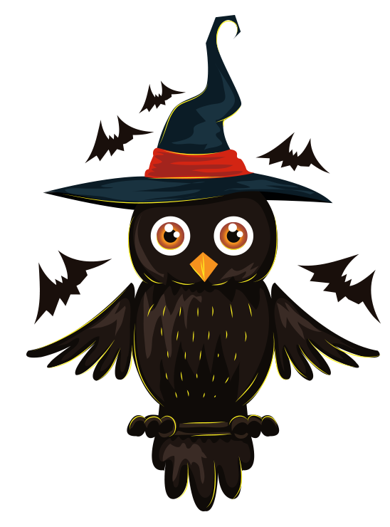 Transparent Halloween Silhouette Jacko Lantern Owl Bird for Halloween