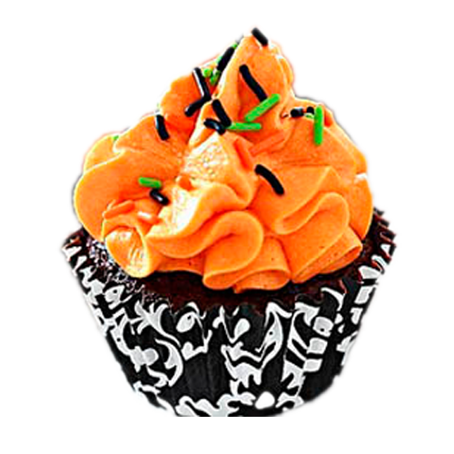 Transparent Cupcake Muffin Buttercream Orange Dessert for Halloween