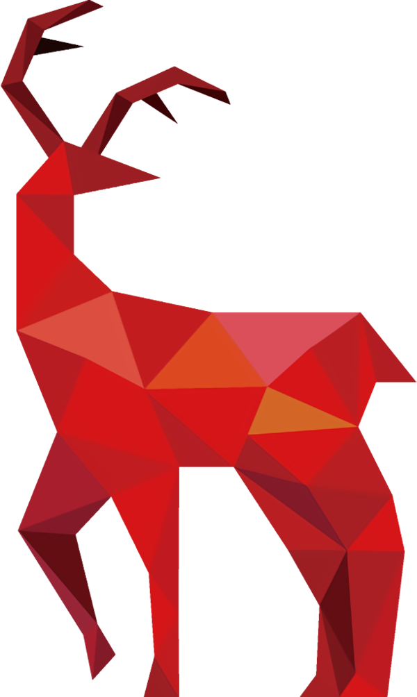 Transparent christmas Red Antelope Origami for reindeer for Christmas