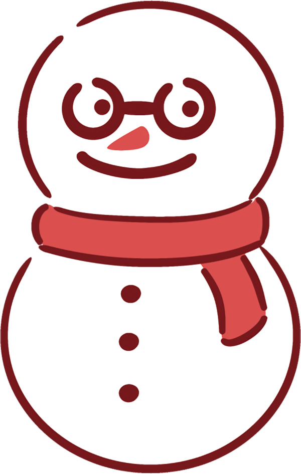 Transparent christmas Red Line art Smile for snowman for Christmas