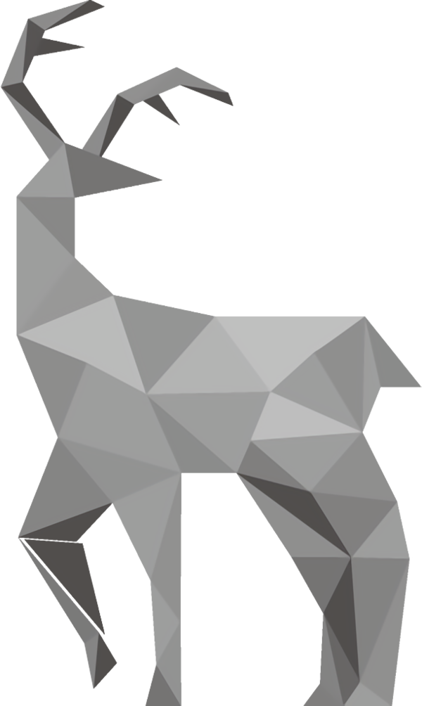 Transparent christmas Origami Deer Antelope for reindeer for Christmas