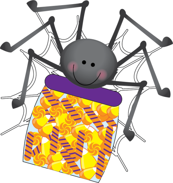 Transparent Spider Cartoon Halloween Yellow Insect for Halloween