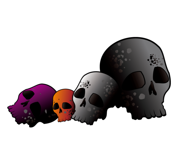 Transparent Skull Cartoon Drawing Bone for Halloween