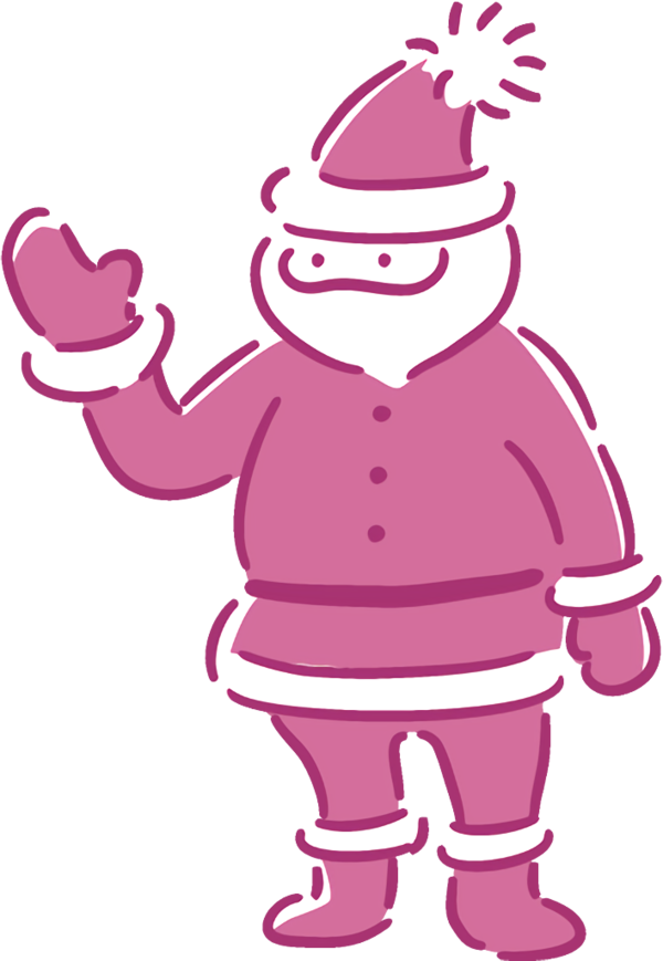 Transparent christmas Cartoon Pink Magenta for santa for Christmas