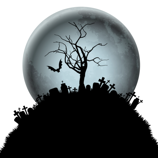 Transparent Halloween Tree Moon Tree Silhouette Sphere for Halloween