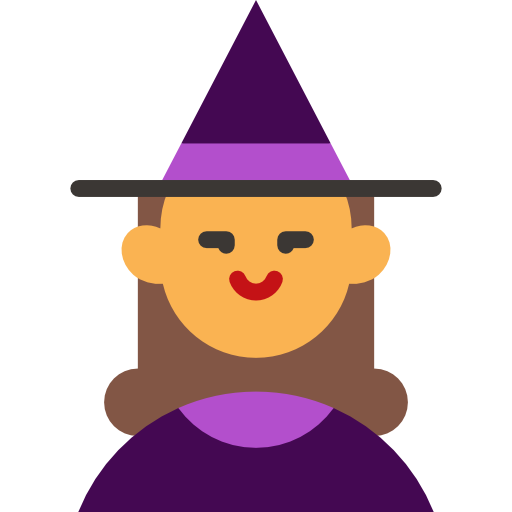 Transparent Avatar Witch Horror Fiction Purple Violet for Halloween