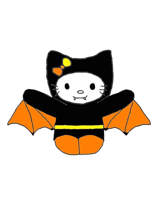 Transparent Hello Kitty Candy Corn Halloween Orange Bat for Halloween