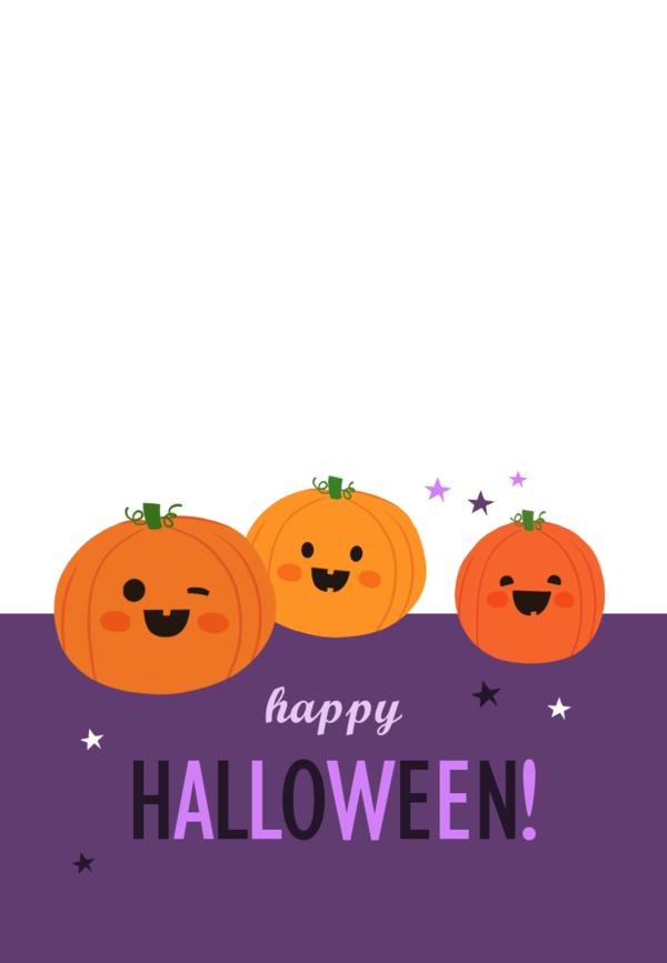 Transparent Halloween Card Halloween Pumpkin Orange Trickortreat for Halloween
