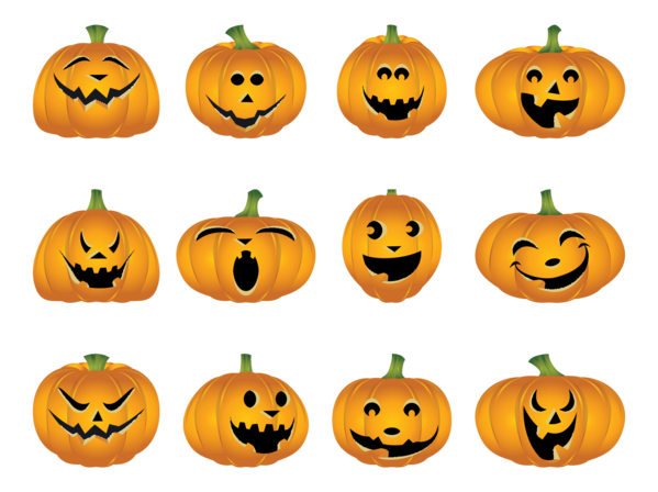 Transparent Pumpkin Jack O Lantern Halloween Emoticon Winter Squash for Halloween
