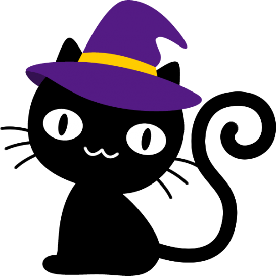 Transparent Cat Halloween Black Cat Black Purple for Halloween
