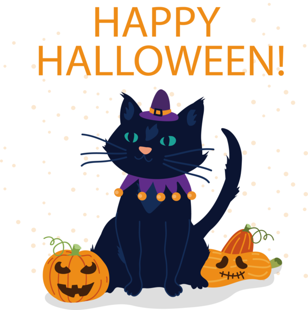Transparent Black Cat Witch Hazel Kitten for Halloween