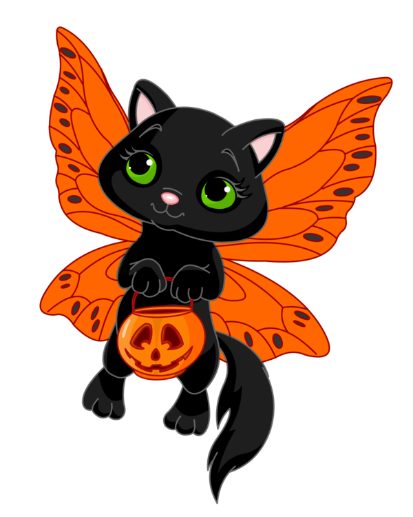 Transparent Halloween Fairy Child Black Cat Moths And Butterflies for Halloween