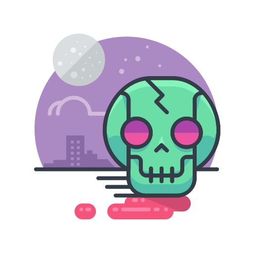 Transparent Flat Design Halloween Icon Design Pink Skull for Halloween