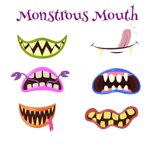 Transparent Mouth Monster Lip Text Eyewear for Halloween