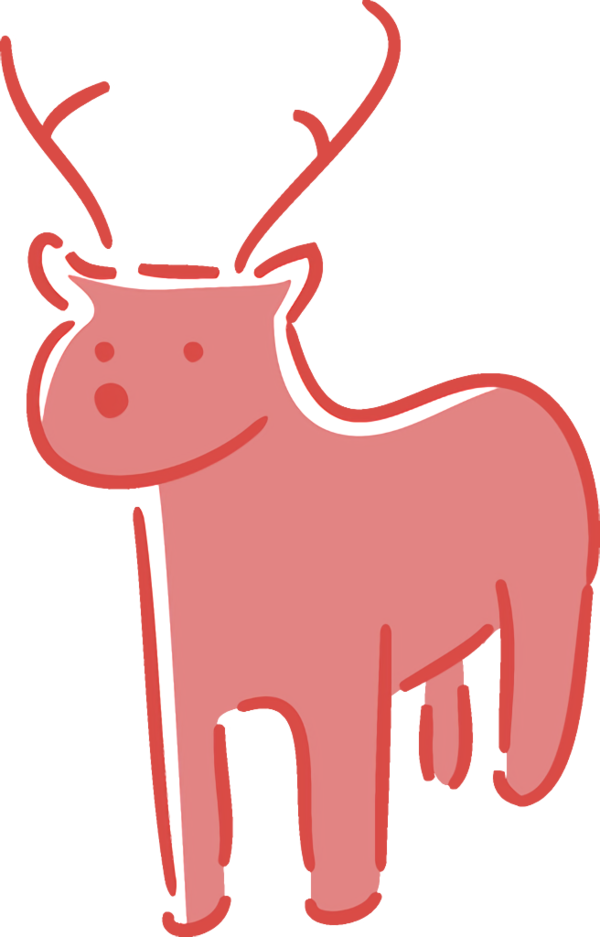 Transparent christmas Red Line Snout for reindeer for Christmas