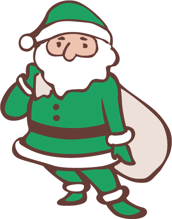 Transparent christmas Green Cartoon Santa claus for santa for Christmas