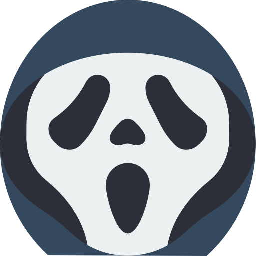 Transparent Scream Plain Text Horror Head Symbol for Halloween