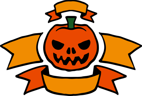 Transparent Jackolantern Halloween Banner Food Orange for Halloween