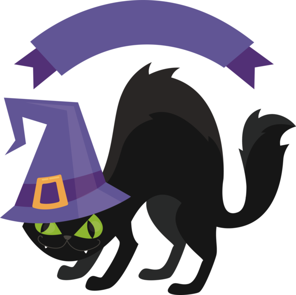 Transparent Cat Black Cat Halloween Snout Font for Halloween