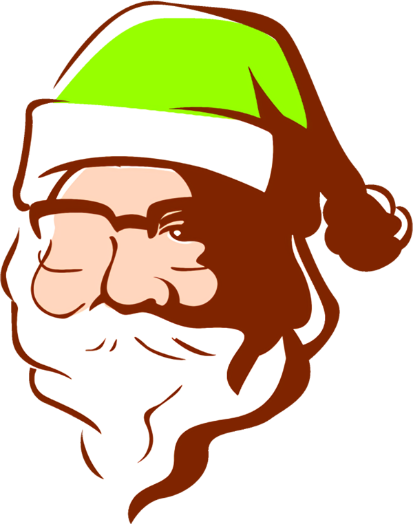 Transparent christmas Face Head Facial hair for santa for Christmas