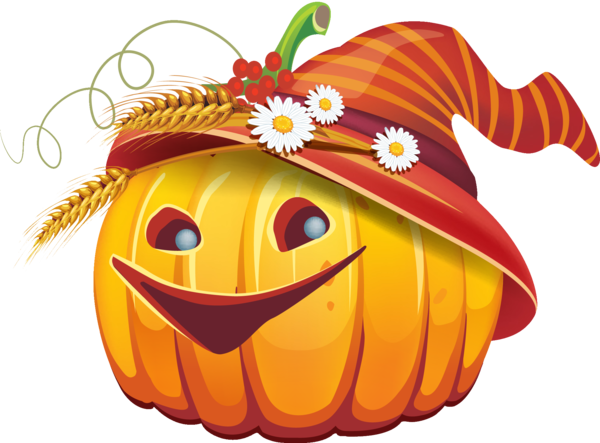 Transparent Halloween Jackolantern Pumpkin Calabaza for Halloween