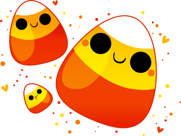 Transparent Candy Corn Candy Apple Candy Emoticon Smiley for Halloween