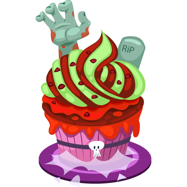 Transparent Cupcake Cream Candy Corn Cake Food for Halloween