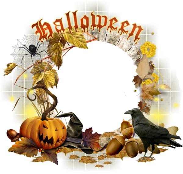 Transparent Halloween Pumpkin Project Decor Wreath for Halloween