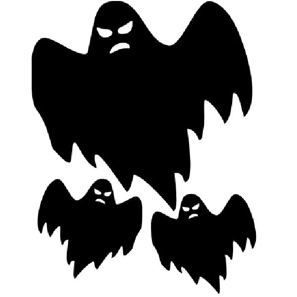 Transparent Ghost Drawing Cartoon Heart Leaf for Halloween