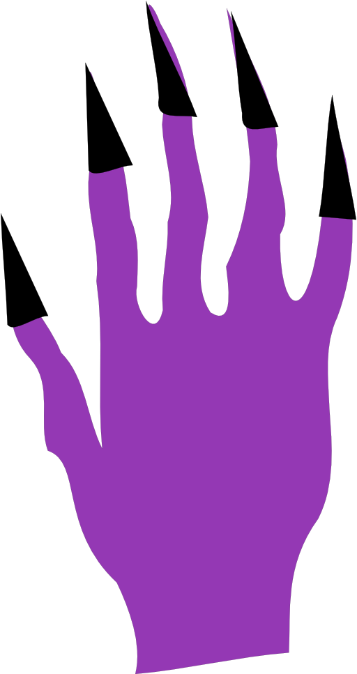Transparent Nail Hand Halloween Silhouette Purple for Halloween