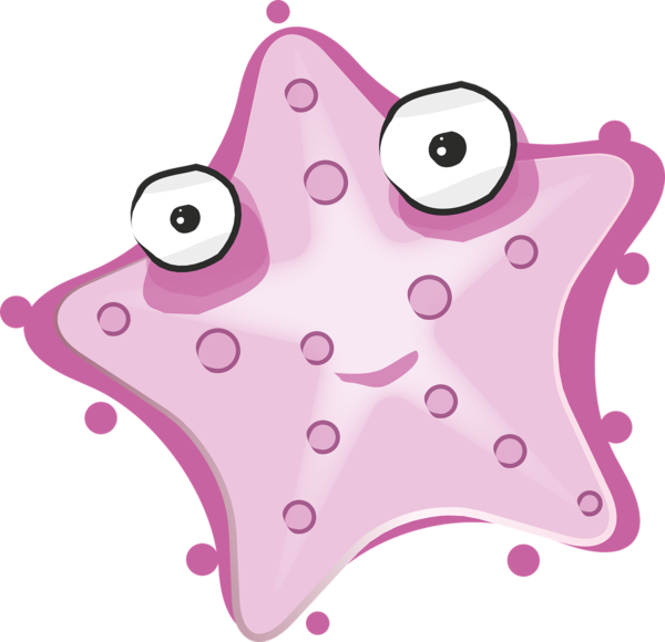 Transparent Paper Starfish Sticker Pink Line for Halloween