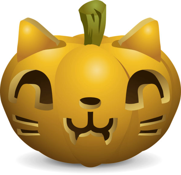Transparent Cat Pumpkin Pie Pumpkin Yellow for Halloween
