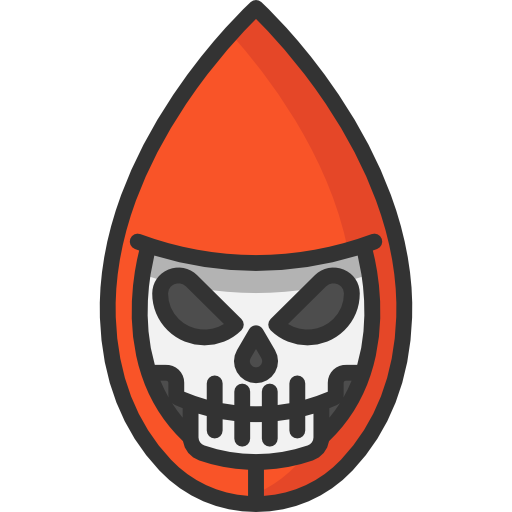 Transparent Horror Skull Horror Icon Orange Symbol for Halloween
