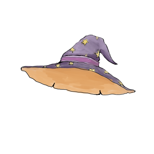 Transparent Cartoon Hat Drawing Purple Headgear for Halloween
