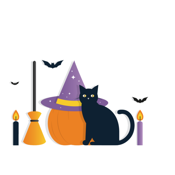 Transparent Cat Halloween Purple for Halloween