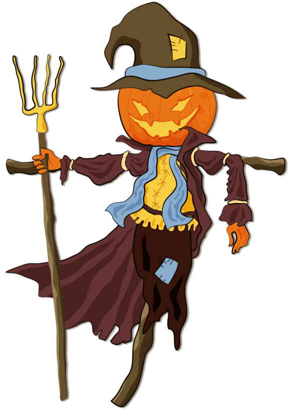Transparent Halloween Scarecrow Pumpkin Cowboy Profession for Halloween