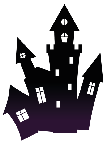 Transparent Haunted House Halloween House Black And White Line for Halloween