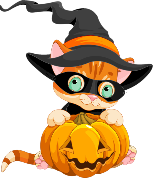 Transparent Halloween Cat Jacko Lantern Cartoon for Halloween