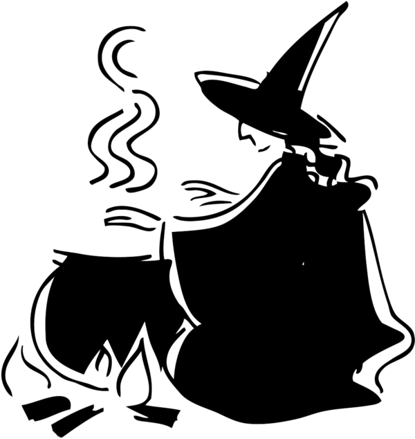 Transparent Scary Witch Halloween Cauldron Cauldron Visual Arts Silhouette for Halloween