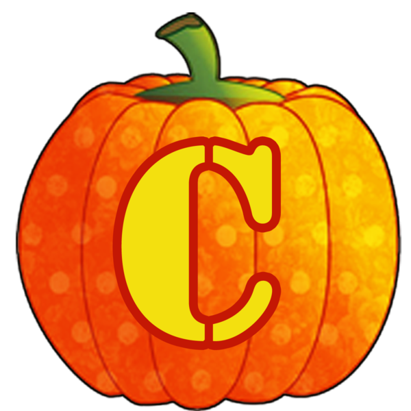 Transparent Jackolantern Alphabet Letter Pumpkin Fruit for Halloween