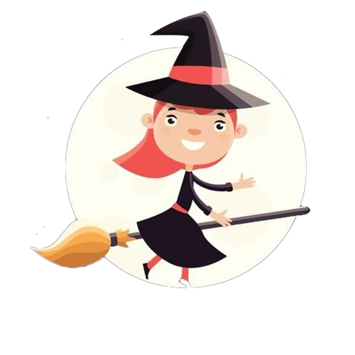 Transparent Broom Magic Cartoon for Halloween