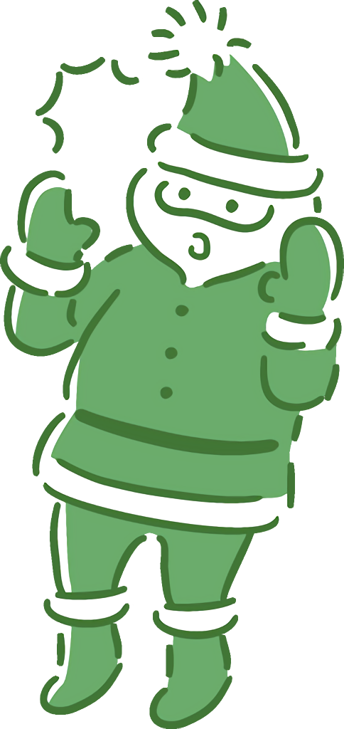Transparent christmas Green Cartoon Leprechaun for santa for Christmas