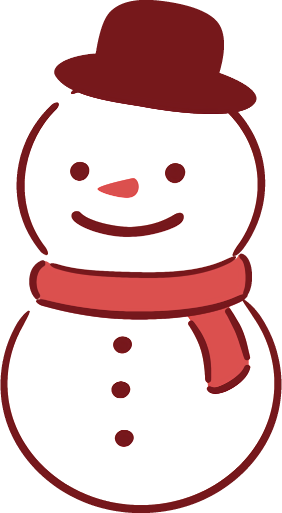 Transparent christmas Red Snowman Line art for snowman for Christmas