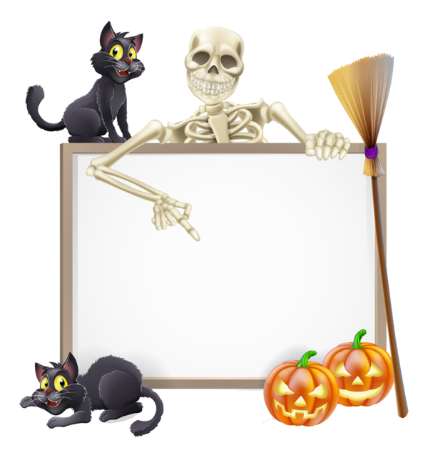 Transparent Halloween Witchcraft Witchs Broom Cat for Halloween