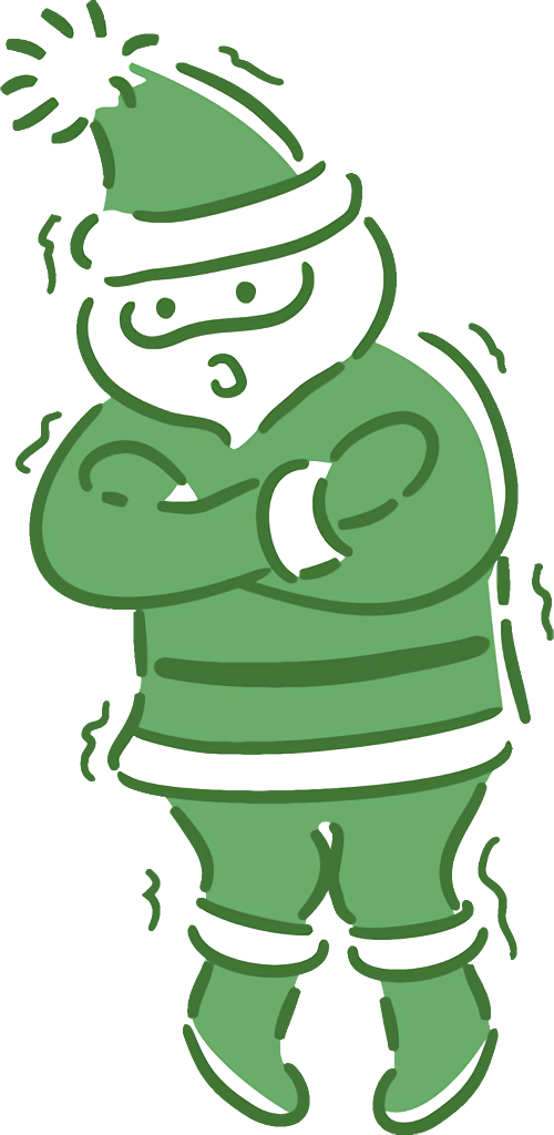 Transparent christmas Green Cartoon Line art for santa for Christmas